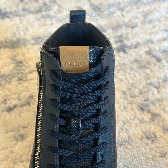 Aldo Shoes Aldo High Top Leather Sneakers Very Slightly Used